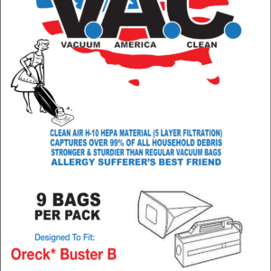 Oreck Buster B Hepa Vacuum bags 9pk